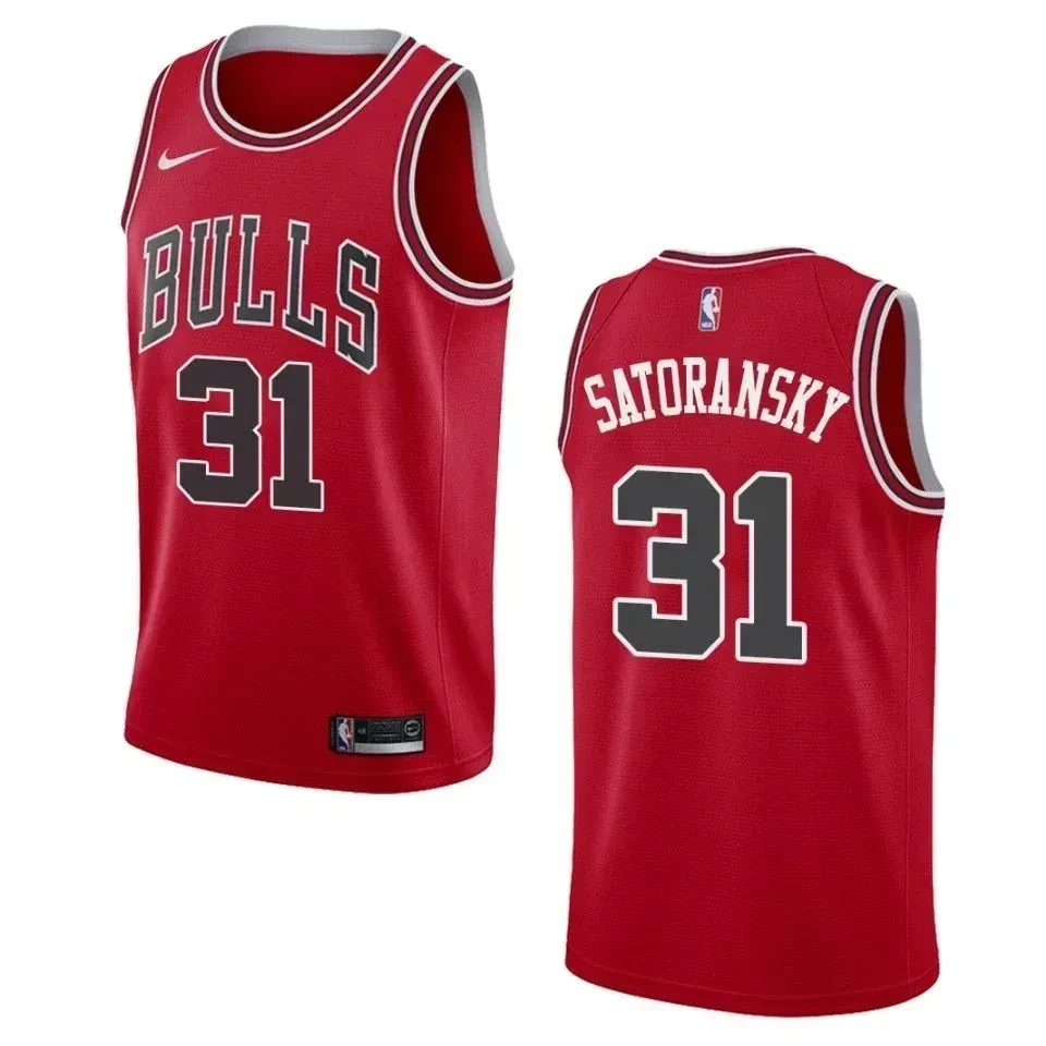 Men's Chicago Bulls 31 Tomas Satoransky Icon Swingman Jersey - Red - JS725