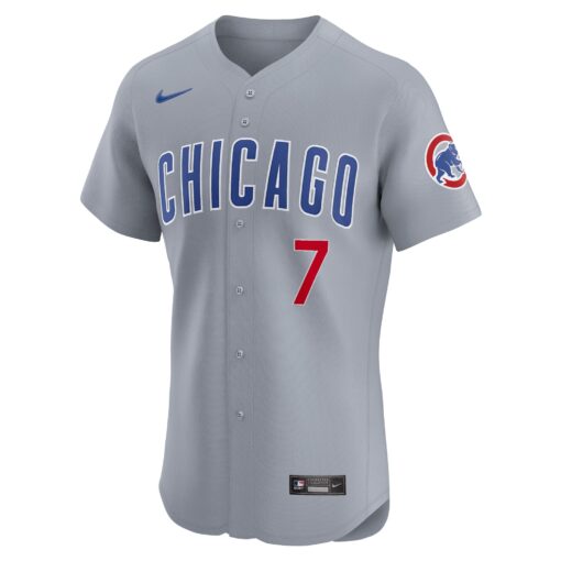 Men's Chicago Cubs Dansby Swanson Gray Road Elite Player Jersey - Image 2