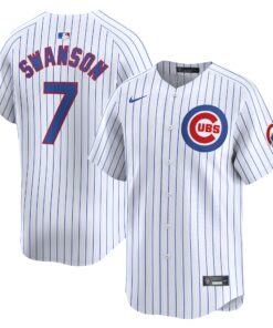 Men's Chicago Cubs Dansby Swanson White Home Limited Player Jersey