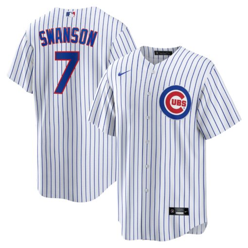 Men's Chicago Cubs Dansby Swanson White Player Jersey