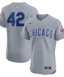 Men's Chicago Cubs Gray Road 2024 Jackie Robinson Day Elite Jersey
