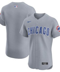 Men's Chicago Cubs Gray Road Vapor Premier Elite Patch Jersey