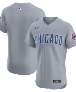 Men's Chicago Cubs Gray Road Vapor Premier Elite Patch Jersey