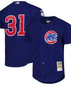 Men's Chicago Cubs Greg Maddux Mitchell & Ness Royal Cooperstown Collection 2005 Batting Practice Jersey