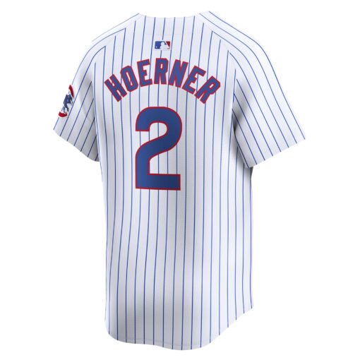 Men's Chicago Cubs Nico Hoerner White Home Limited Player Jersey - Image 3