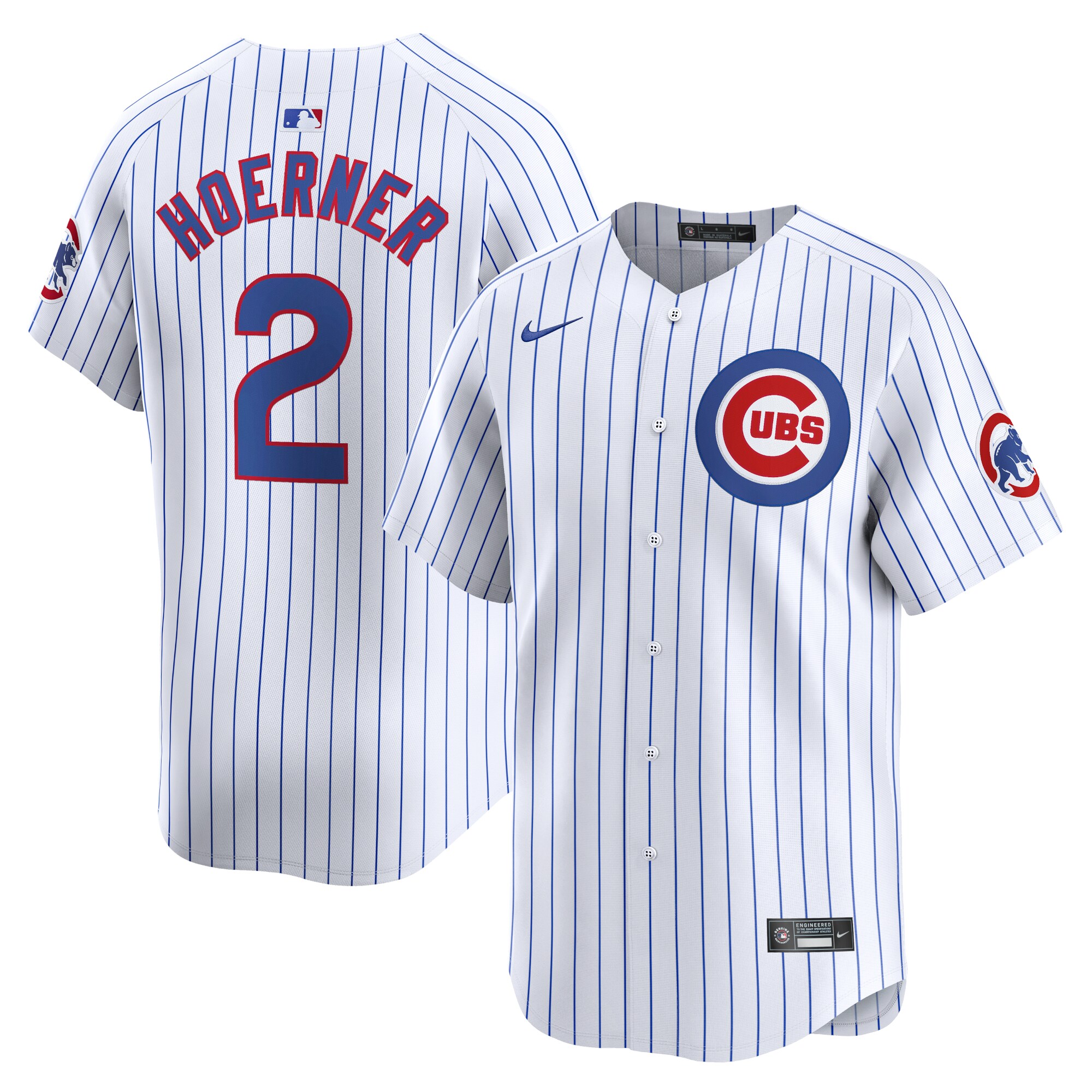 Men's Chicago Cubs Nico Hoerner White Home Limited Player Jersey