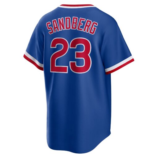 Men's Chicago Cubs Ryne Sandberg Royal Road Cooperstown Collection Player Jersey - Image 3