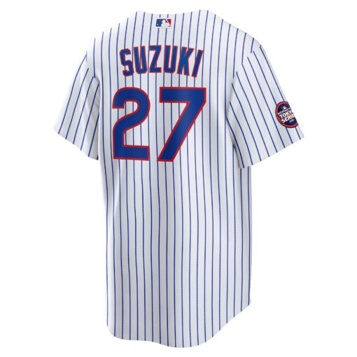 Men's Chicago Cubs Seiya Suzuki White 2025 MLB World Tour: Tokyo Series Home Player Jersey - Image 3