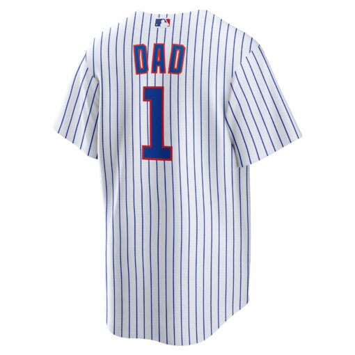 Men's Chicago Cubs White #1 Dad Home Jersey - Image 3
