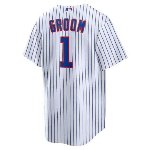 Men's Chicago Cubs White #1 Groom Home Jersey - Image 3