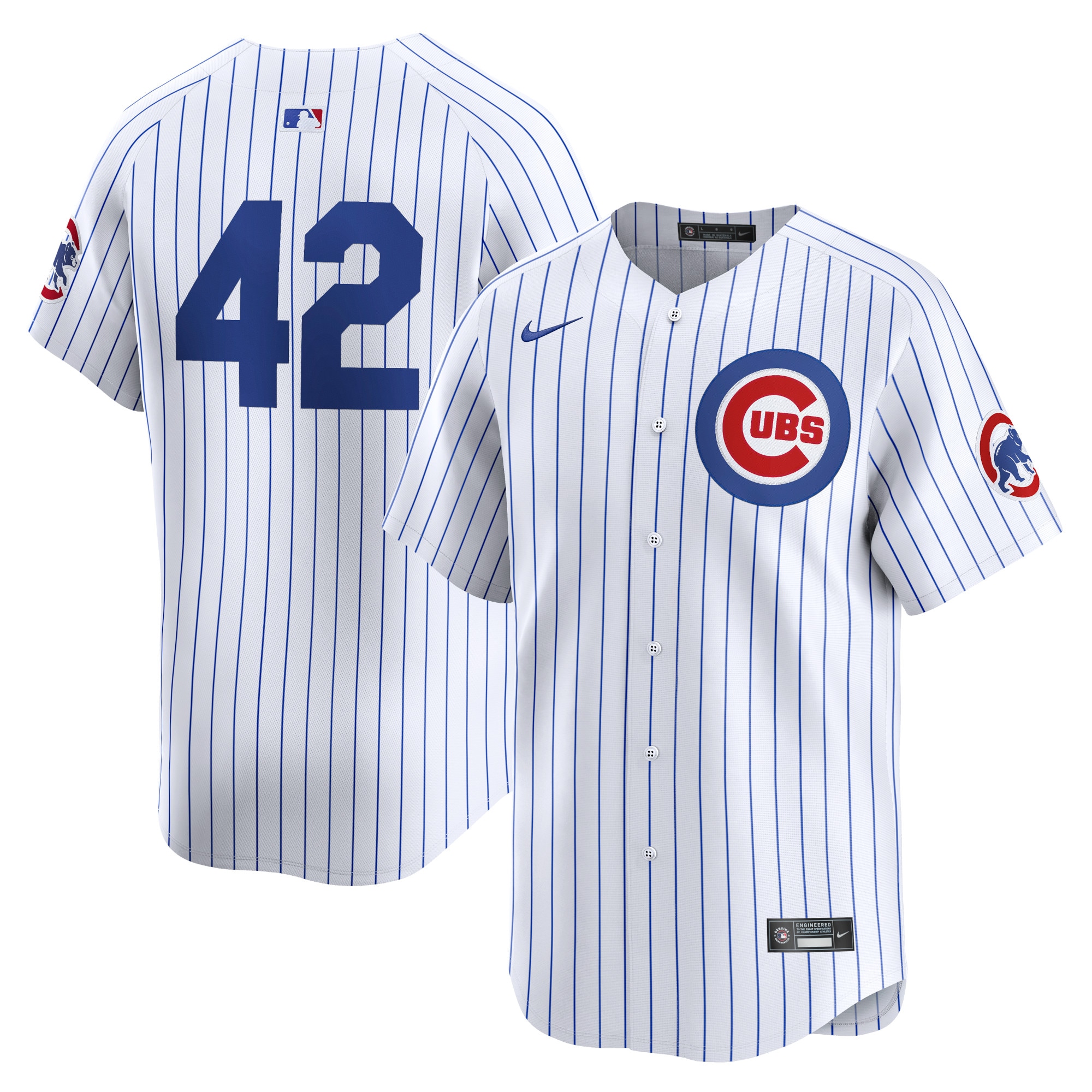 Men's Chicago Cubs White 2024 Jackie Robinson Day Home Limited Jersey
