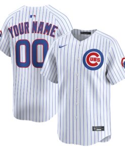 Men's Chicago Cubs White Home Limited Custom Jersey