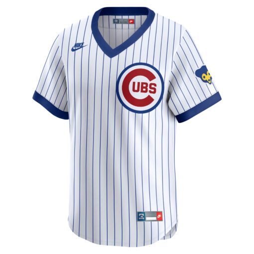 Men's Chicago Cubs White Throwback Cooperstown Collection Limited Jersey - Image 2