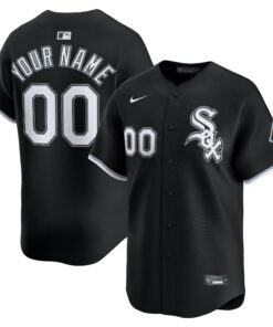Men's Chicago White Sox Black Alternate Limited Custom Jersey