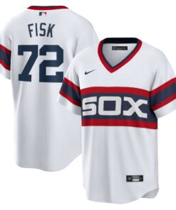 Men's Chicago White Sox Carlton Fisk White Home Cooperstown Collection Team Player Jersey