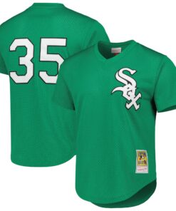 Men's Chicago White Sox Frank Thomas Mitchell & Ness Green Cooperstown Collection St. Patrick's Day 1996 Batting Practice Jersey