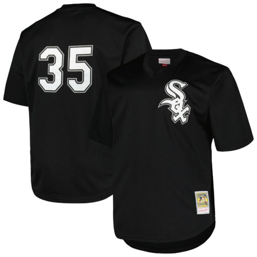 Men's Chicago White Sox Frank Thomas Profile Black Big & Tall Cooperstown Collection Mesh Batting Practice Jersey