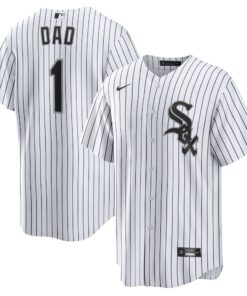 Men's Chicago White Sox White #1 Dad Home Jersey