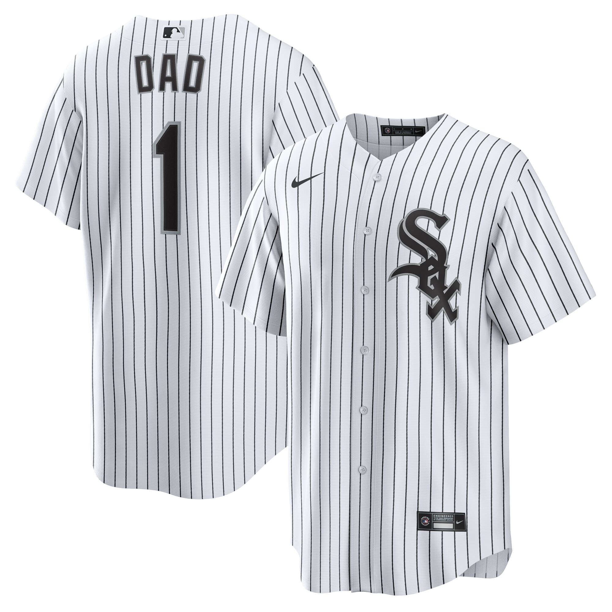 Men's Chicago White Sox White #1 Dad Home Jersey