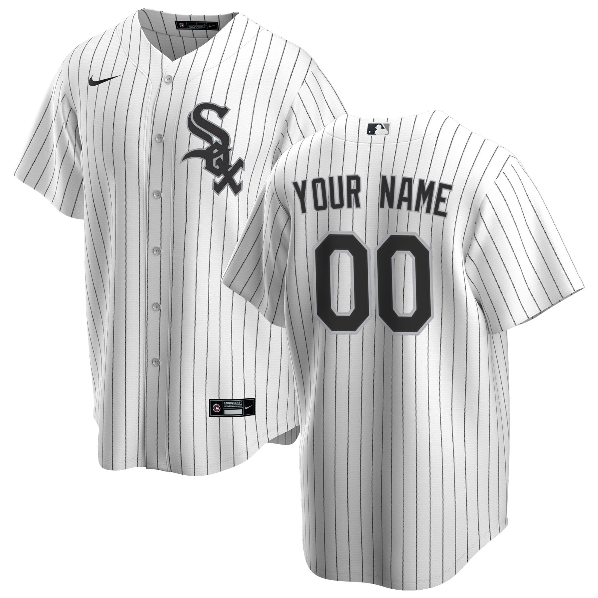Men's Chicago White Sox White Home Custom Jersey