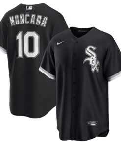 Men's Chicago White Sox Yoan Moncada Black Alternate Player Name Jersey
