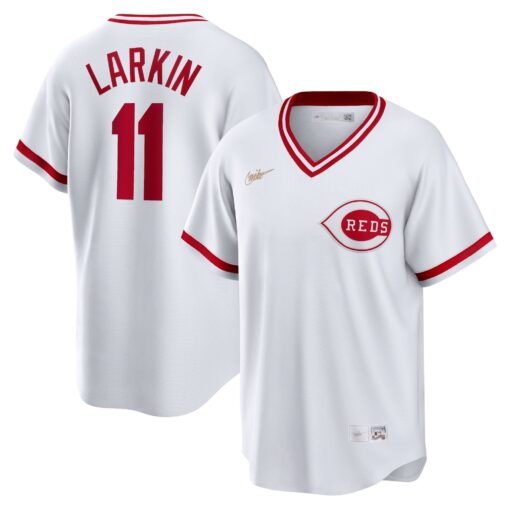 Men's Cincinnati Reds Barry Larkin White Home Cooperstown Collection Player Jersey
