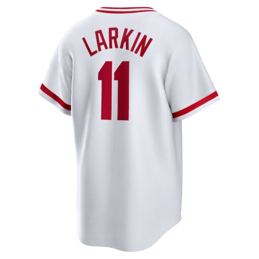 Men's Cincinnati Reds Barry Larkin White Home Cooperstown Collection Player Jersey - Image 3