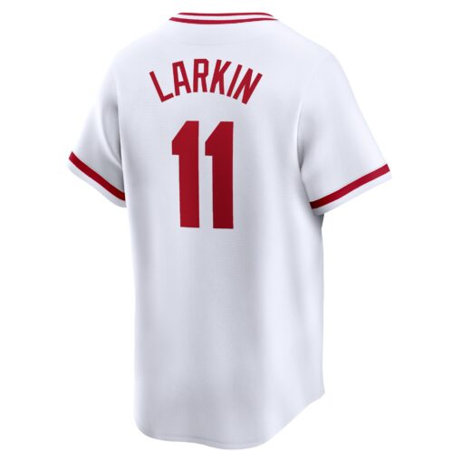 Men's Cincinnati Reds Barry Larkin White Throwback Cooperstown Limited Jersey - Image 3