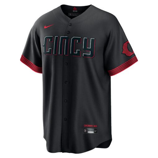 Men's Cincinnati Reds Black City Connect Jersey - Image 2