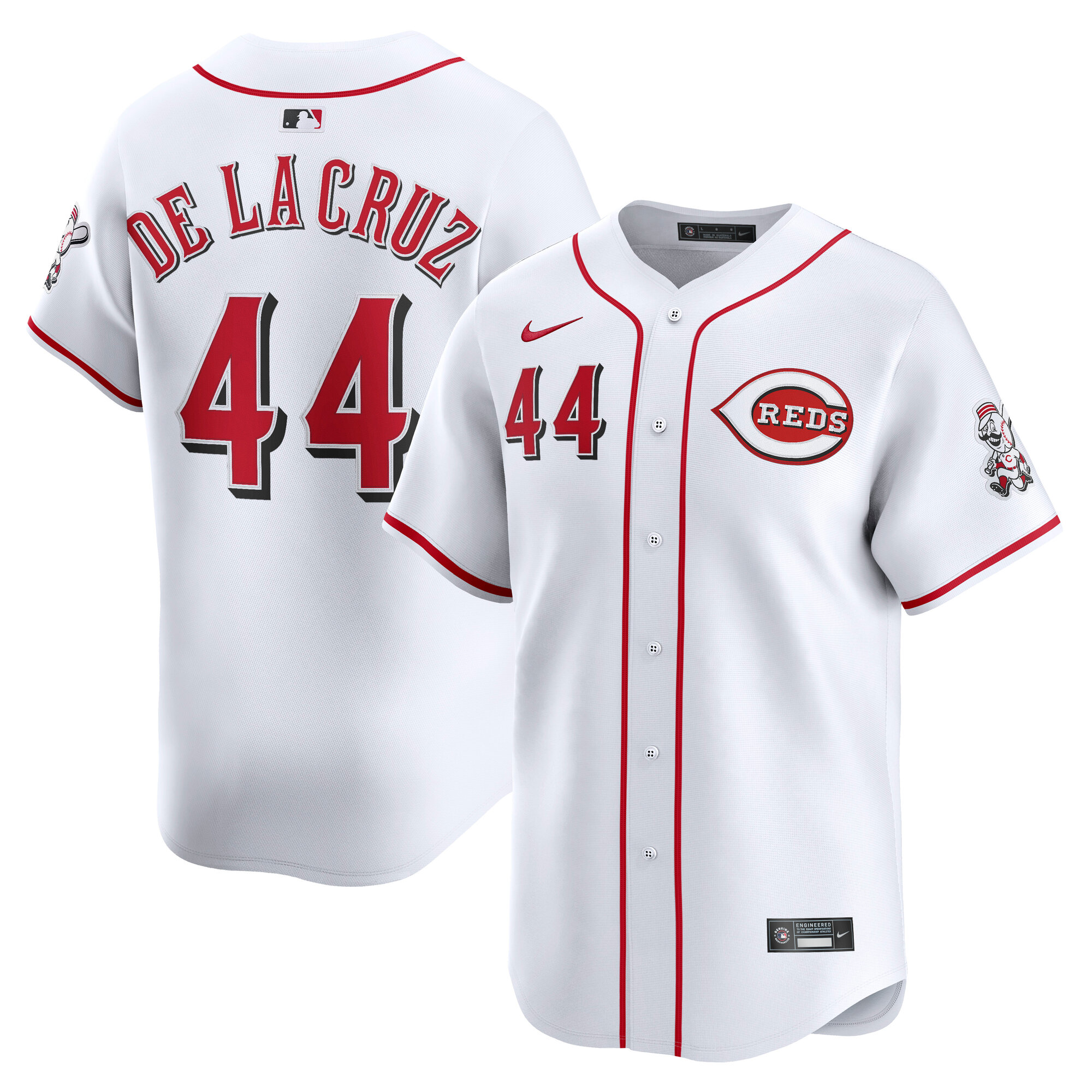 Men's Cincinnati Reds Elly De La Cruz White Home Limited Player Jersey