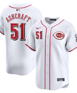 Men's Cincinnati Reds Graham Ashcraft White Home Limited Player Jersey