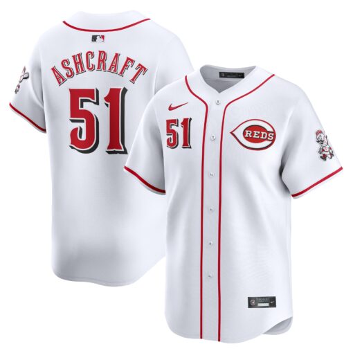 Men's Cincinnati Reds Graham Ashcraft White Home Limited Player Jersey