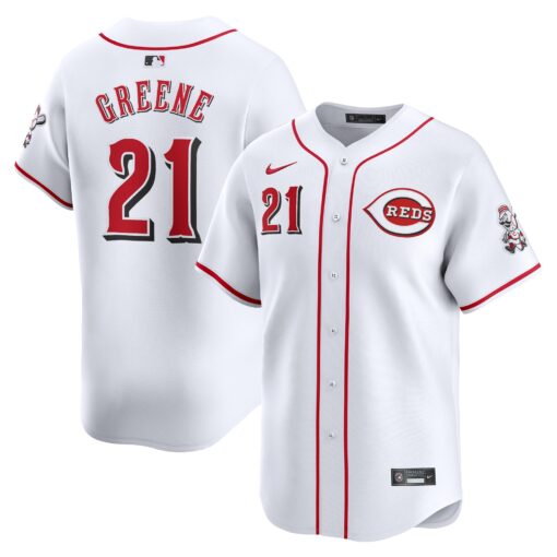 Men's Cincinnati Reds Hunter Greene White Home Limited Player Jersey