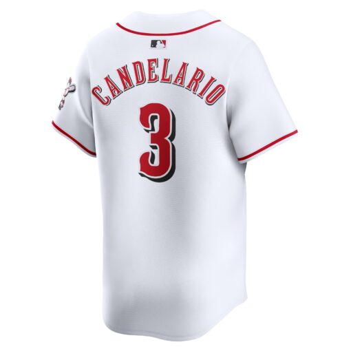 Men's Cincinnati Reds Jeimer Candelario White Home Limited Player Jersey - Image 3