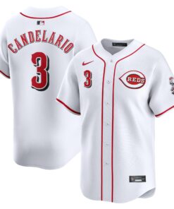 Men's Cincinnati Reds Jeimer Candelario White Home Limited Player Jersey