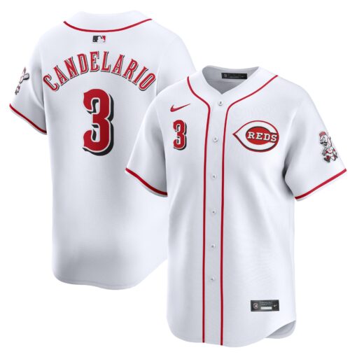Men's Cincinnati Reds Jeimer Candelario White Home Limited Player Jersey