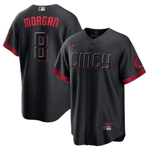 Men's Cincinnati Reds Joe Morgan Black City Connect Player Jersey