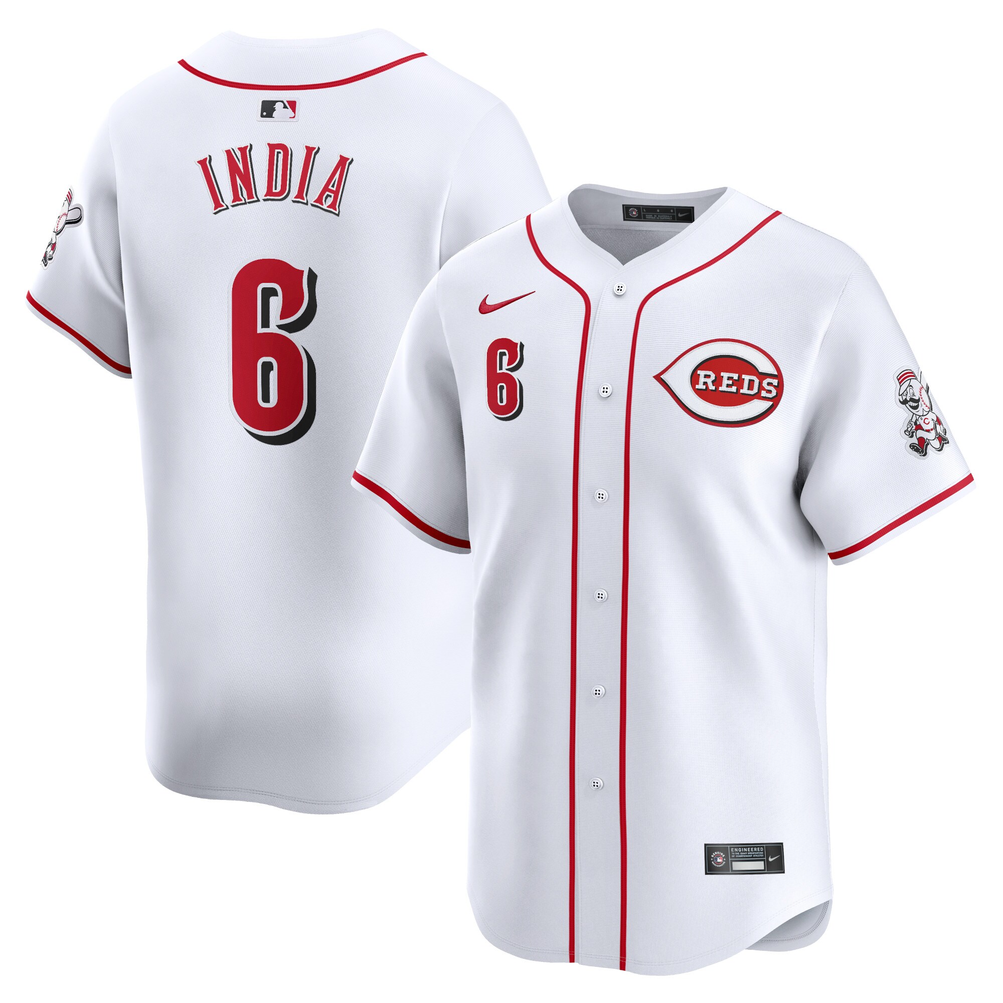 Men's Cincinnati Reds Jonathan India White Home Limited Player Jersey