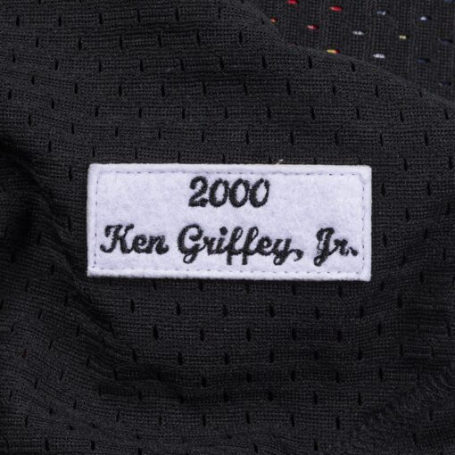 Men's Cincinnati Reds Ken Griffey Jr. Mitchell & Ness Black Cooperstown Collection Mesh Batting Practice Button-Up Jersey - Image 6