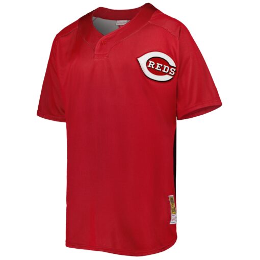 Men's Cincinnati Reds Ken Griffey Jr. Mitchell & Ness Red Cooperstown Collection Mesh Batting Practice Button-Up Jersey - Image 2