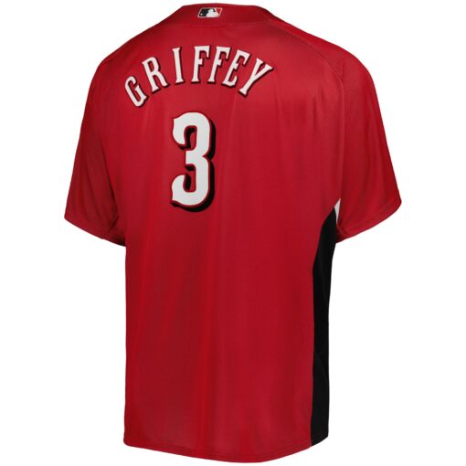 Men's Cincinnati Reds Ken Griffey Jr. Mitchell & Ness Red Cooperstown Collection Mesh Batting Practice Button-Up Jersey - Image 3