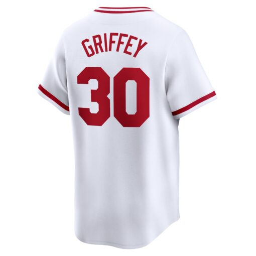 Men's Cincinnati Reds Ken Griffey White Throwback Cooperstown Limited Jersey - Image 3