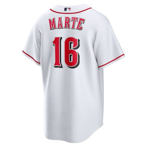Men's Cincinnati Reds Noelvi Marte White Home Jersey - Image 3