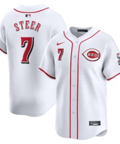 Men's Cincinnati Reds Spencer Steer White Home Limited Player Jersey