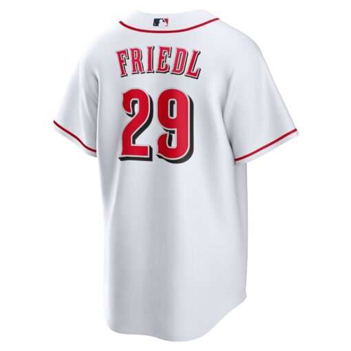 Men's Cincinnati Reds TJ Friedl White Home Jersey - Image 3