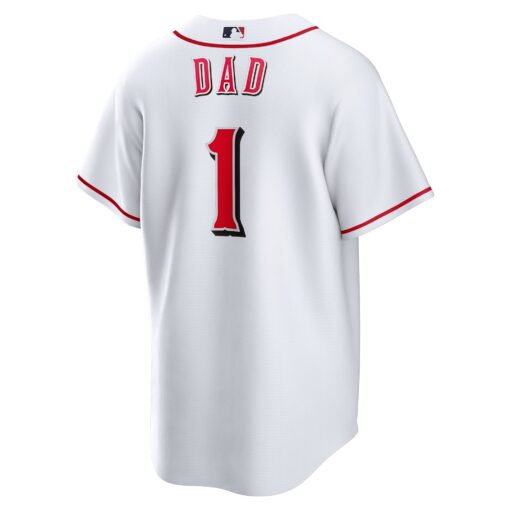 Men's Cincinnati Reds White #1 Dad Home Jersey - Image 3