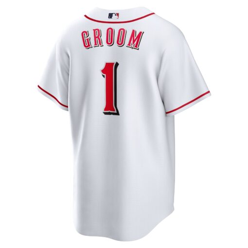 Men's Cincinnati Reds White #1 Groom Home Jersey - Image 3