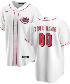 Men's Cincinnati Reds White Home Custom Jersey