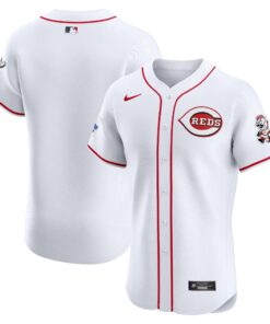 Men's Cincinnati Reds White Home Elite Patch Jersey
