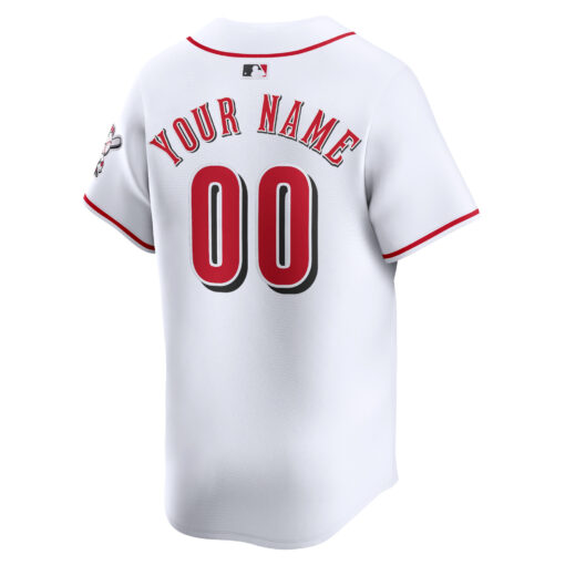 Men's Cincinnati Reds White Home Limited Custom Jersey - Image 3